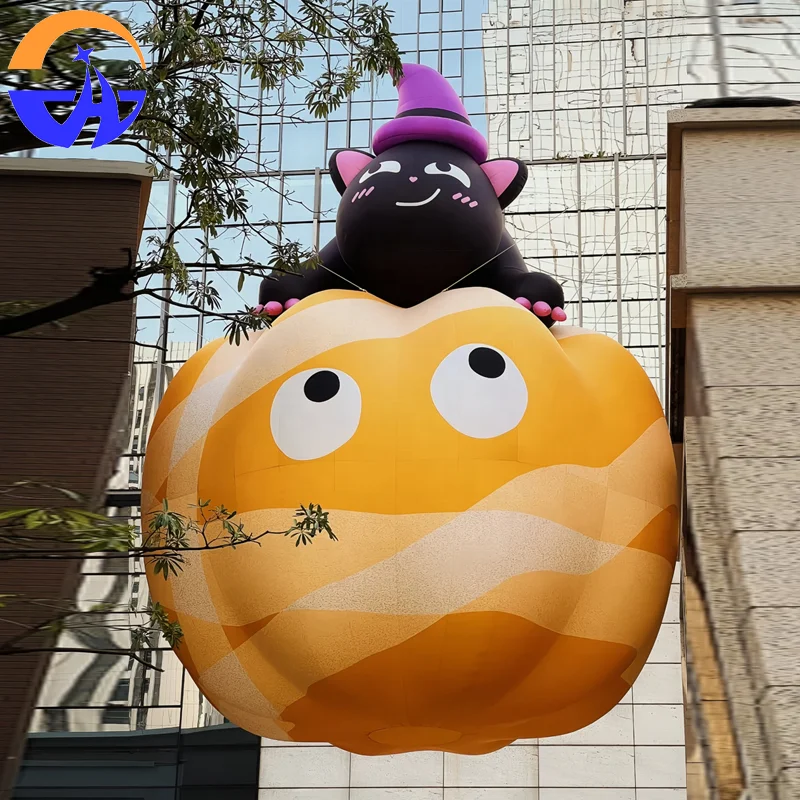 Halloween Inflatable Scary Luminous Pumpkin Oxford Material Model 076xl-Hanging Decorative Props for Holiday Parties