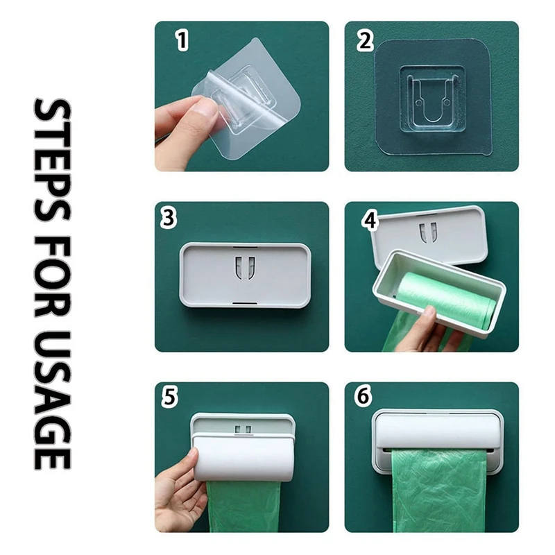 Home Simple Punch-Free Garbage Bag Storage Box Wall-Mounted Pull-Out Storage Box Simple Garbage Bag Storage Box