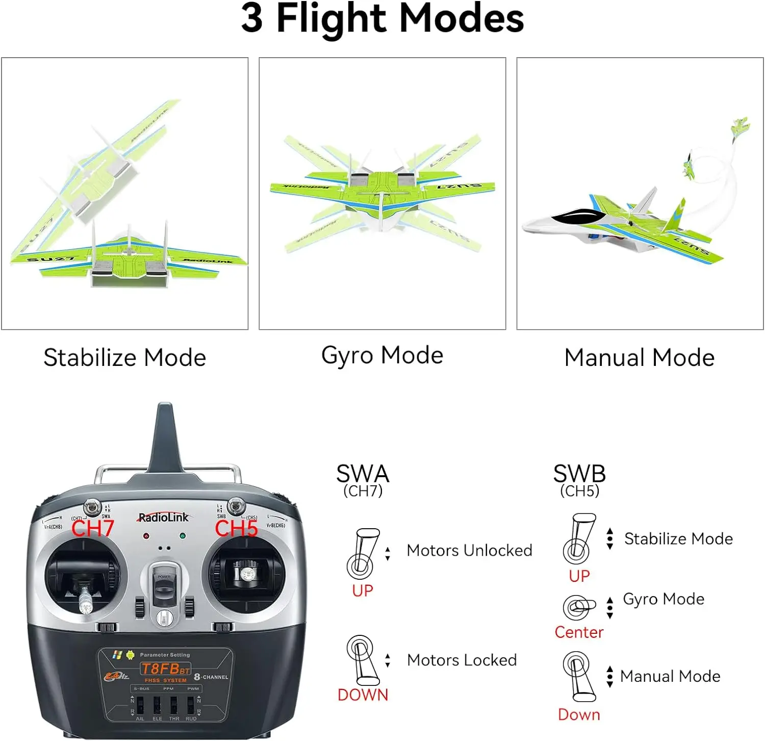 Radiolink Byme-DB Flight Controller Built-in Gyroscope for Delta Wing Micro Fixed Wing Paper Plane J10 SU27 F22