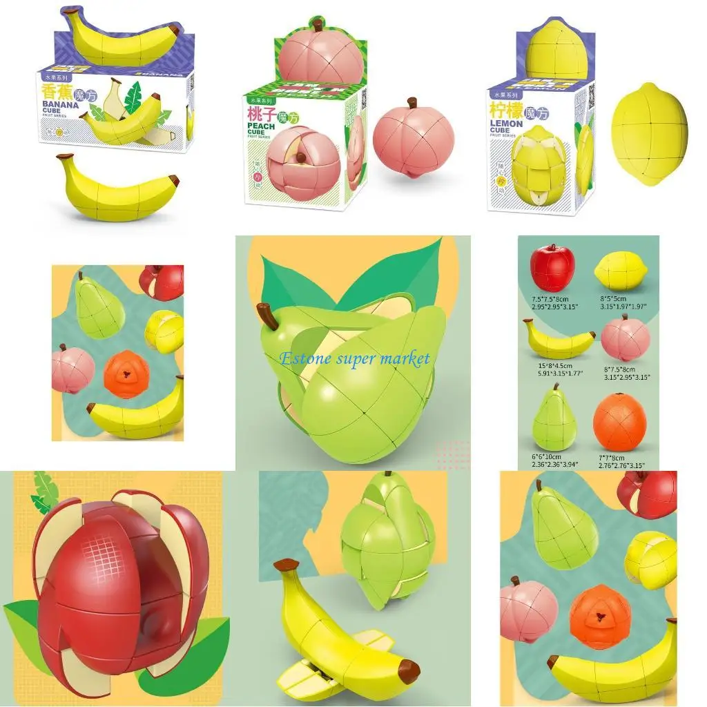 

090B Fingertip Toy Cube Fruit Puzzle Cube Pressure Relief Toy for Adult
