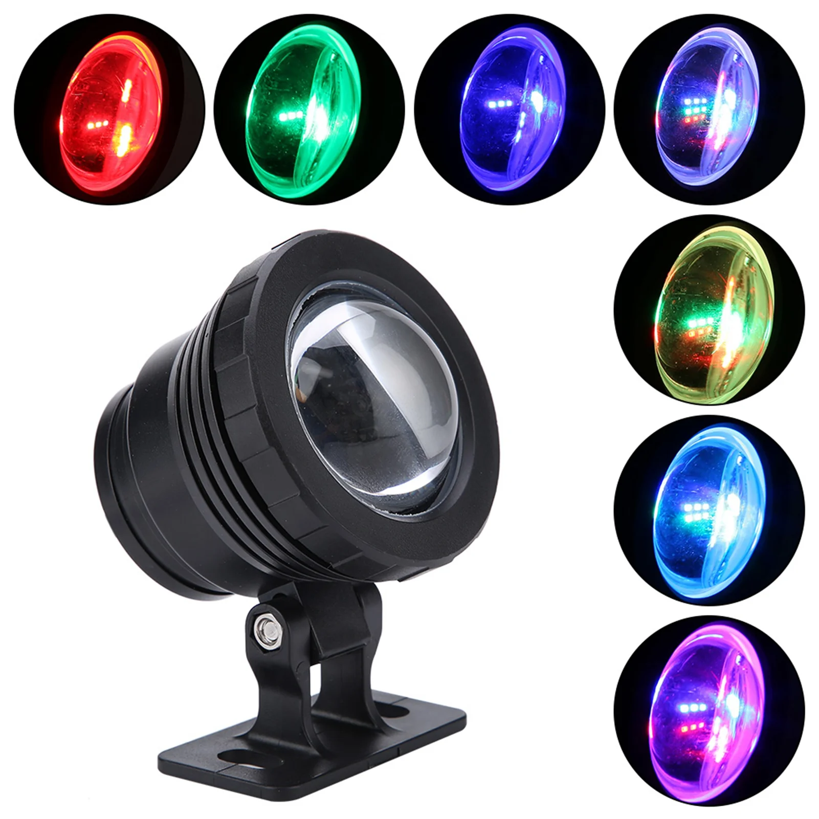 

ZK20 RGB LED Decorative Light Waterproof Multi Color Outdoor Spotlight AC85‑265V (10w Black 9*bead)