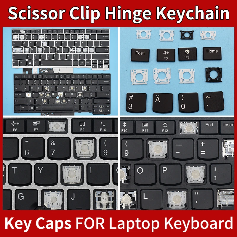 Wymienne nasadki na klawisze z zawiasem nożycowym do Lenovo ThinkPad A475 A485 T470 T480 T490 T490S T495S T495 T14S brelok do klawiatury