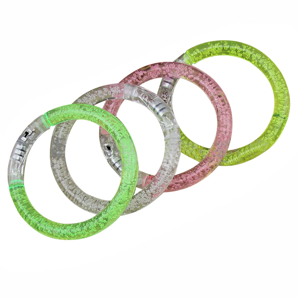 

12 Pcs Luminous Bracelets Light Up Flash Bubble Night Fluorescent Bracelet Party Toys Fluorescent Jewelry Gifts