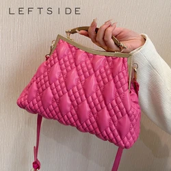 LEFTSIDE Small Crossbody Bags with Short Handle for Women 2024 Korean Fashion PU Leather Shoulder Bag Y2K Handbags and Purses