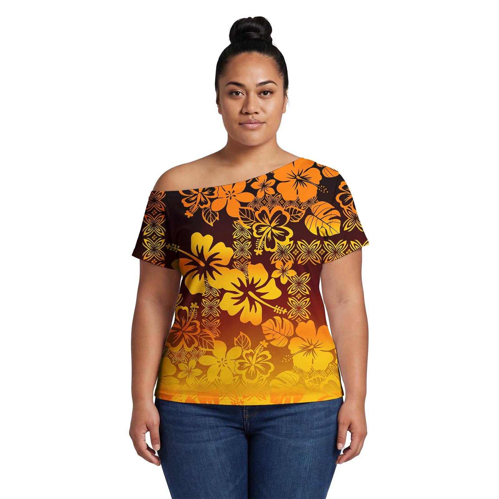 Tropical Pattern Custom Spring Clothes for Women Polynesian Hibiscus Print Lady Wear Aloha Beach Tops Samoan Ladies Top Outfits