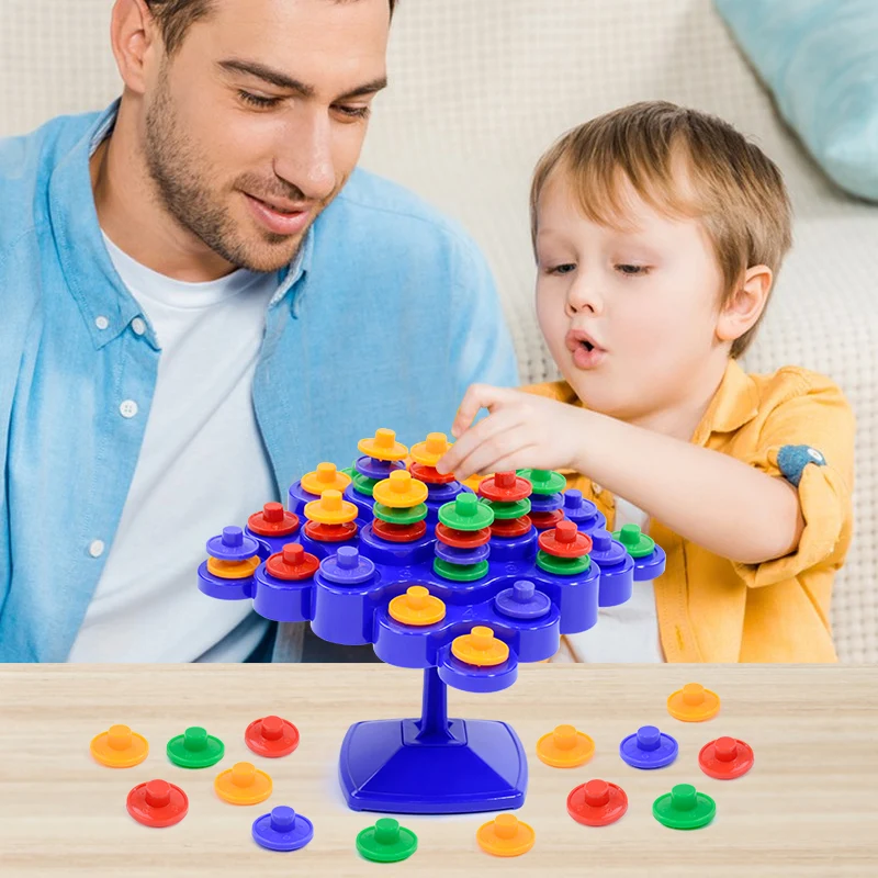  Balance Tree Toys Educational Parent-child Interaction Tabletop Game Toy Stacking Building Blocks Montessori Balancing Board