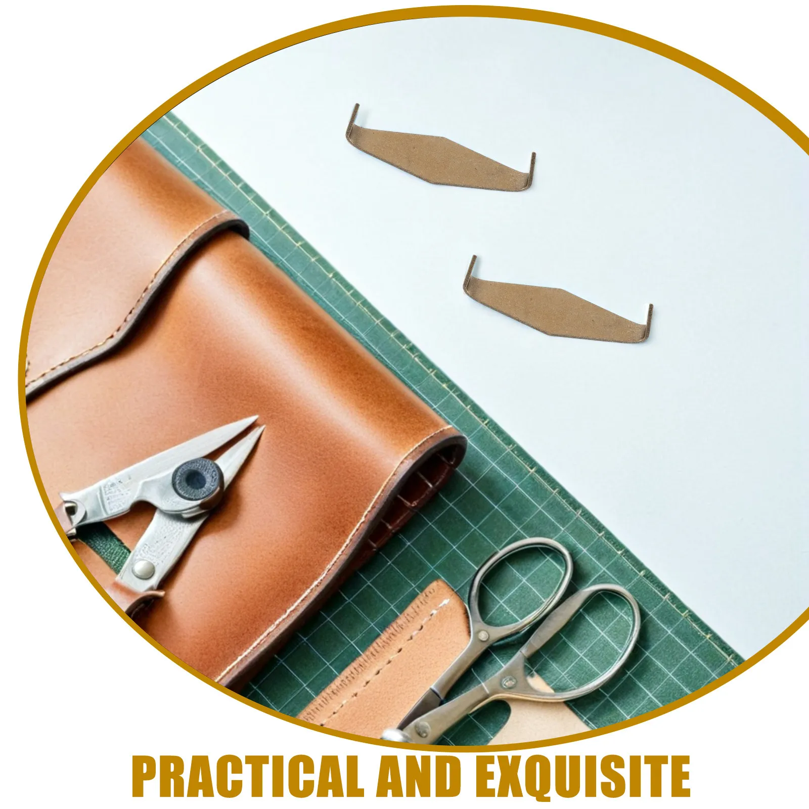 5Pcs Brass Staples Rectangle Metal Two Prong Fastener Holder Porcelain Teacup Repair Pottery Crack Restoration Repair