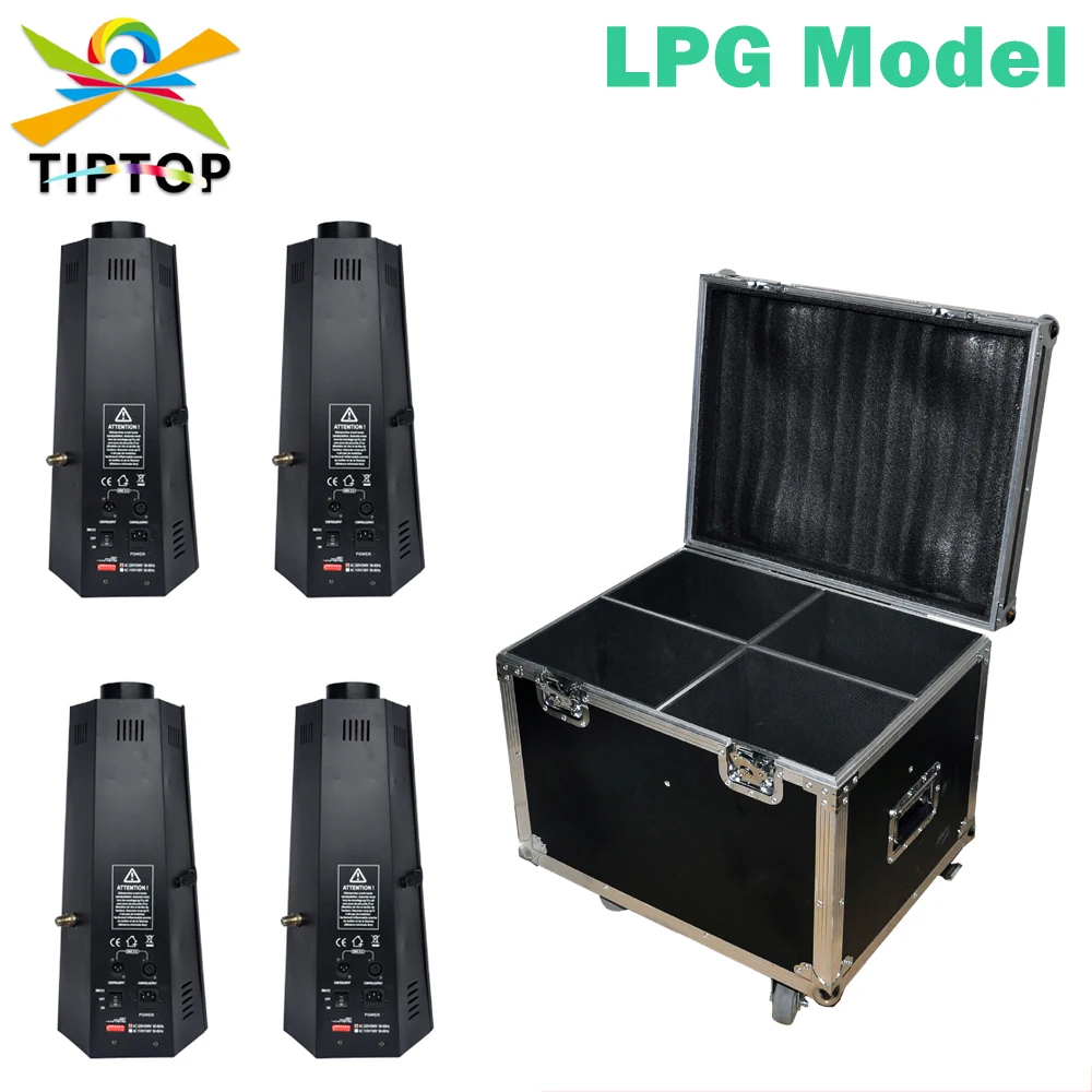 

4IN1 Flight Case Pack Dmx LPG Fire Machines One Head Flame Effects Machine 2 Channels Liquefied Gas High Fire For Club Wedding