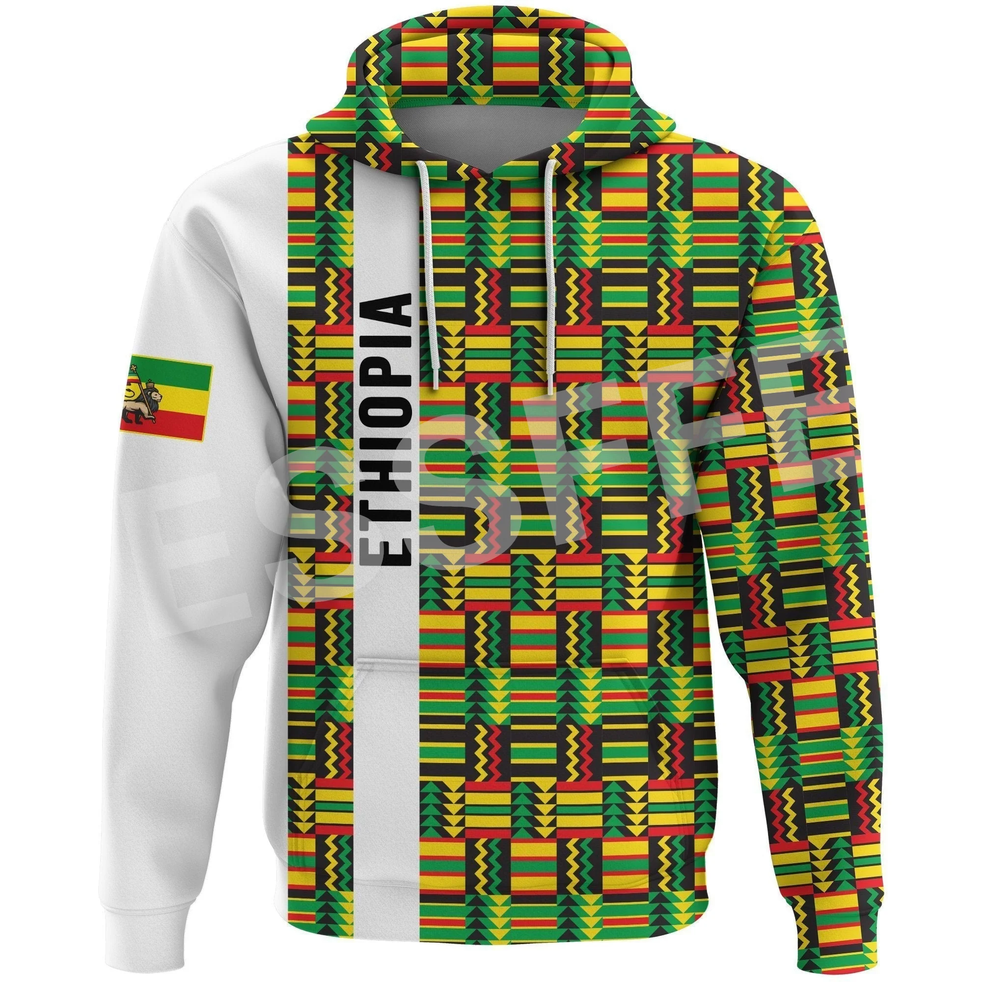 Africa Country Flag Lion Ethiopia Church Reggae Tribel Tattoo Streetwear Tracksuit 3DPrint Unisex Casual Funny Jacket Hoodies 23