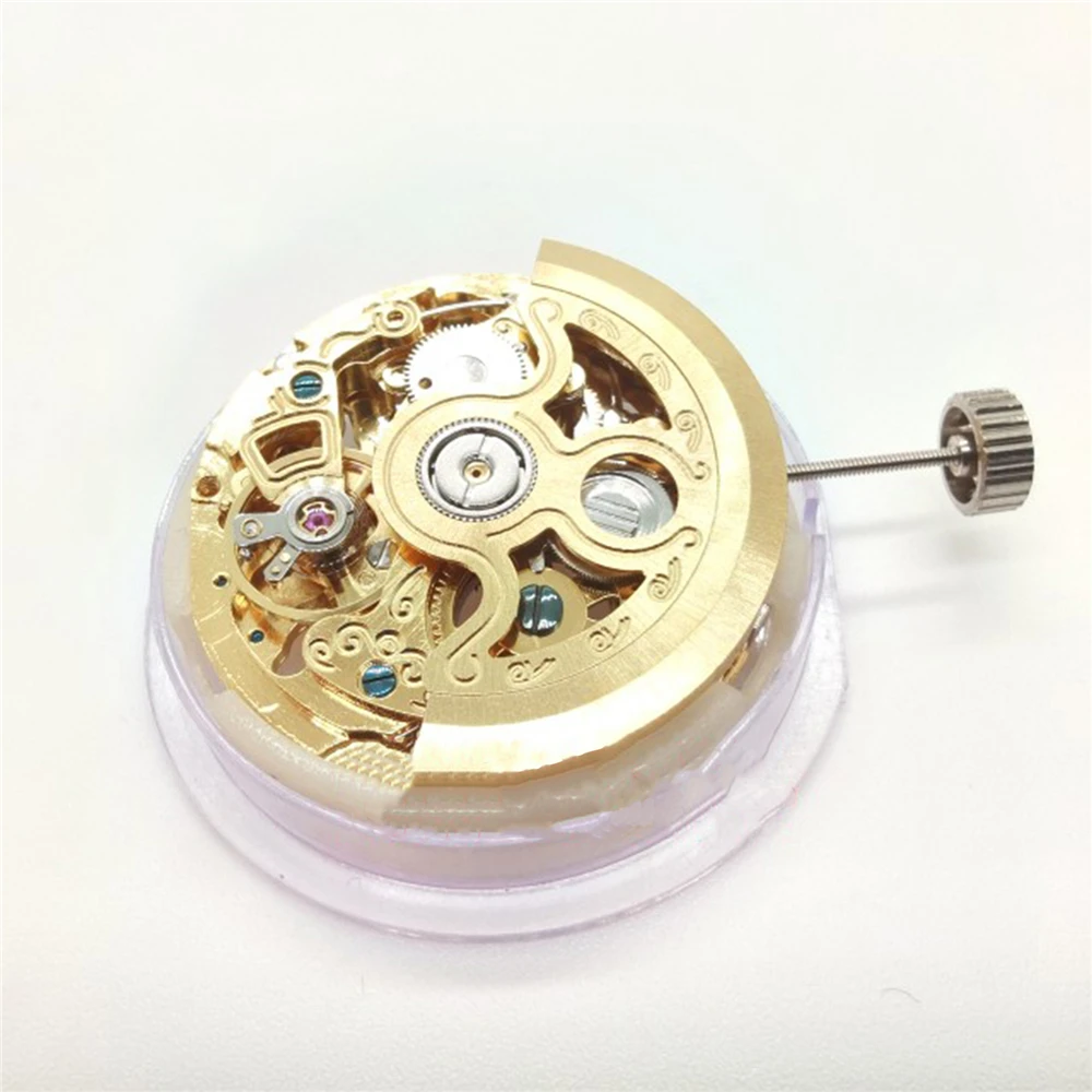 

Brand New Automatic Mechanical Movement 2189 Hangzhou 6-Needle Skeleton Movement Gold/White Watch Movement