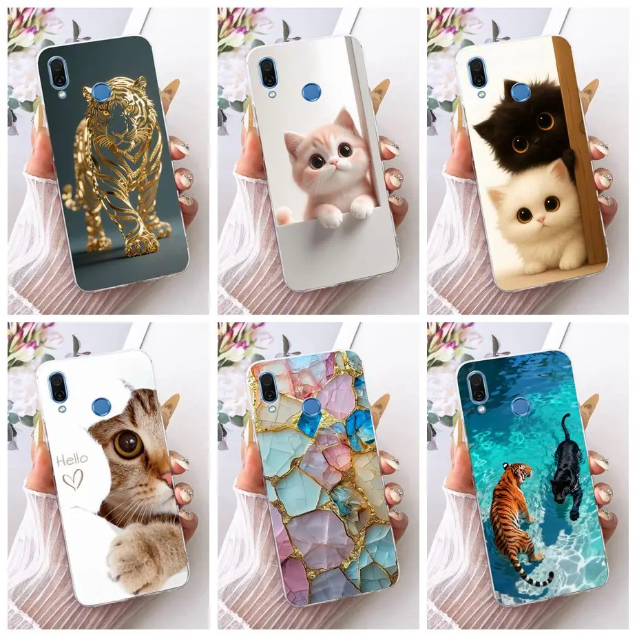 For Honor Play Case COR-L29 COR-L09 COR-AL00 Cute Cat Cool Lion Painted Cover Soft Slim Phone Case For Honor Play HonorPlay Bags