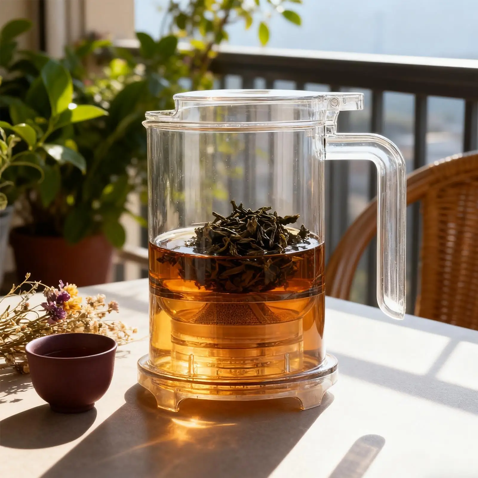 

Термостойкий чайник с горячей водой, кофеварка с заварками, чайная посуда для рассыпного чая для контроля кипячения, кемпинга, кухни