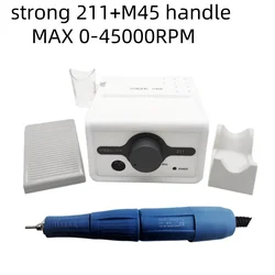 65W Strong Max 211 Electric Nail STRONG 210 45000RPM M45 SH37L High Quality Handpiece Nails Art Tool Pedicure Kit Nail File Set