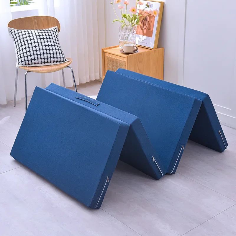 

Household Goods Four-fold Sponge Folding Mattress Floor Mattress Nap Mat Office Single Lunch Rest Mat Japanese Lazy Couch Rice