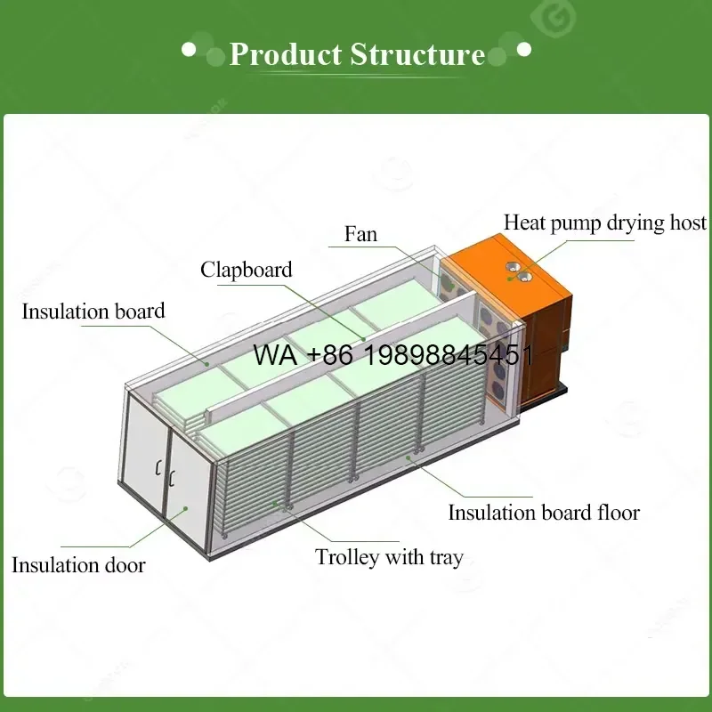 Wmwmnu for Fish Tea Leaf Tobacco Garlic Pepper Tray Cassava Mango Onion Tomato Heat Pump Dryer Chip Dehydrator Fruit