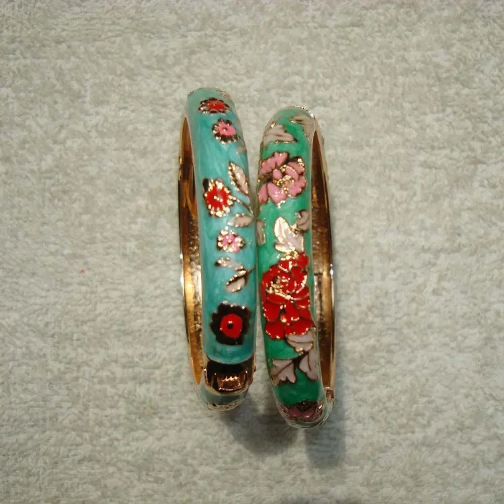 Regali classici vintage di peonia cloisonné per le donne Ragazza Smalto Fiore Gioielli Bracciale Accessori Braccialetti