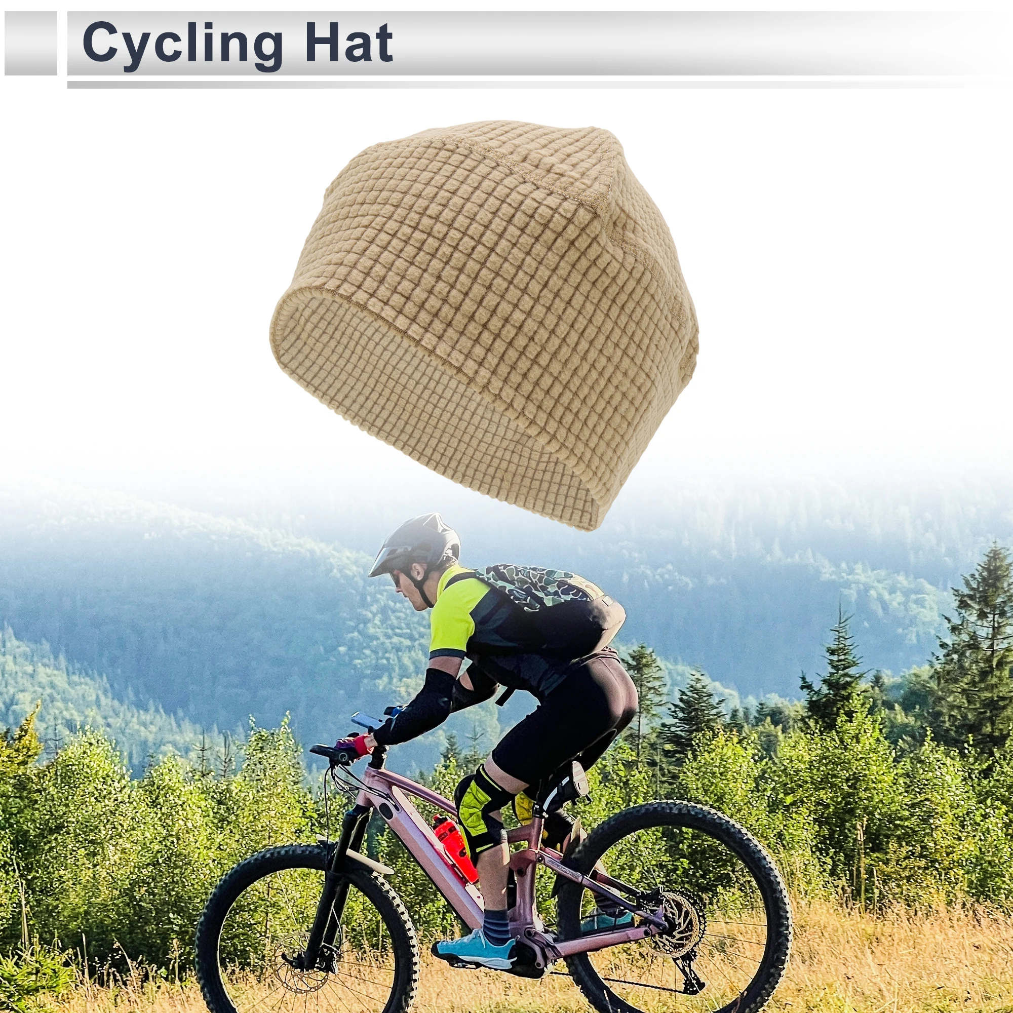 

X Autohaux Велосипедная шапка Теплая дышащая коричневая 8,27 x 10,63 дюйма 1 шт.