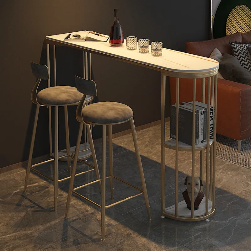 Bar table, home Nordic partition, Italian-style light luxury milk tea shop, high table and chair balcony