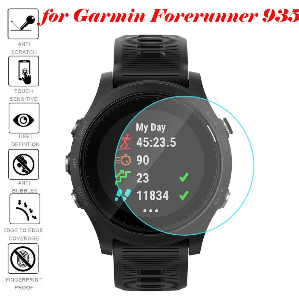 FIFATA 2Pcs HD Tempered Glass Protective Film For Garmin Fenix 6 6S 6X 5 5S 5X/Forerunner 245 945/Vivoactive 3 Watch Screen Film