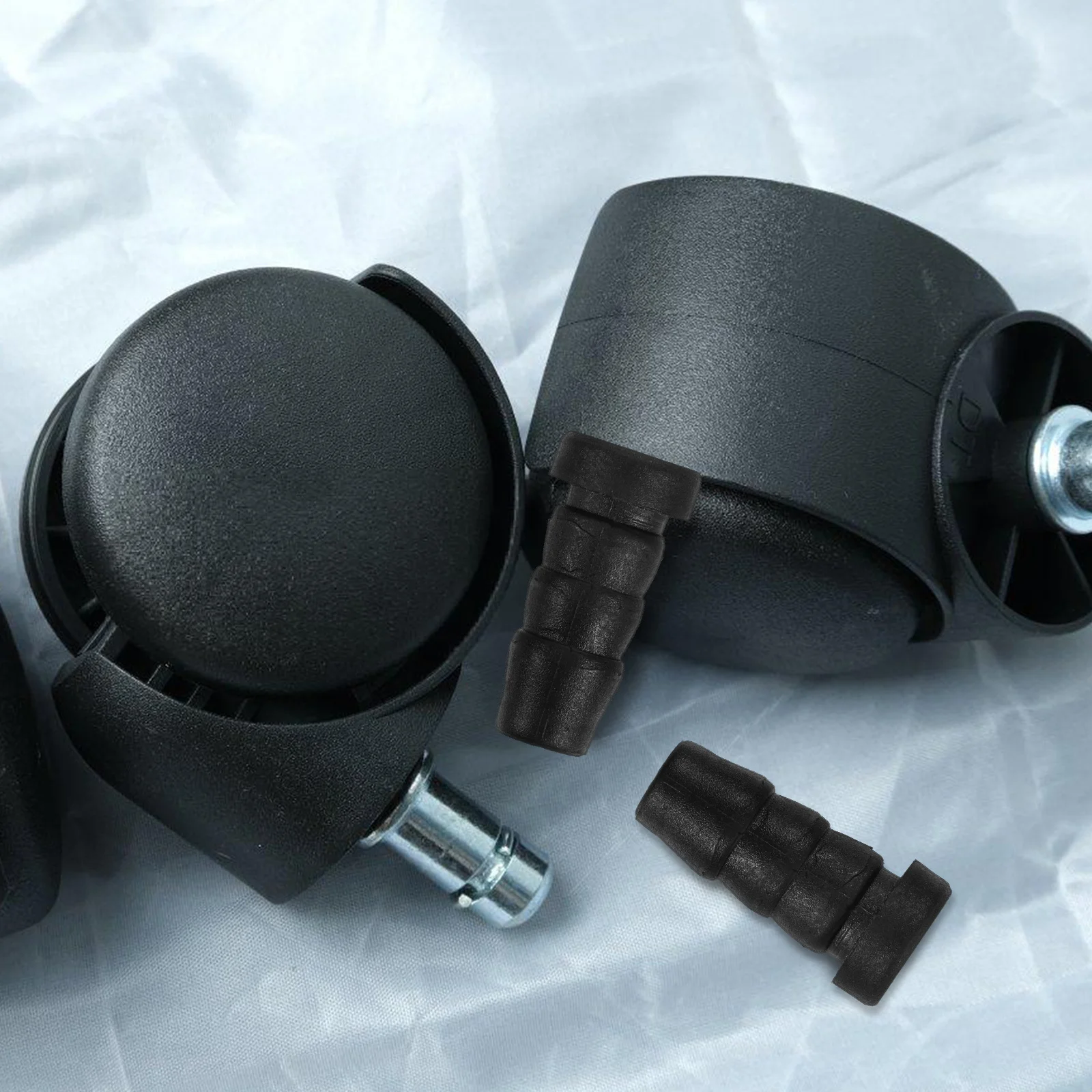 

20pcs Black Chair Leg Inserts 14mm Hole Sturdy Plastic Furniture Caster Hardware Wheel Cover Office Stool Swivel Glides