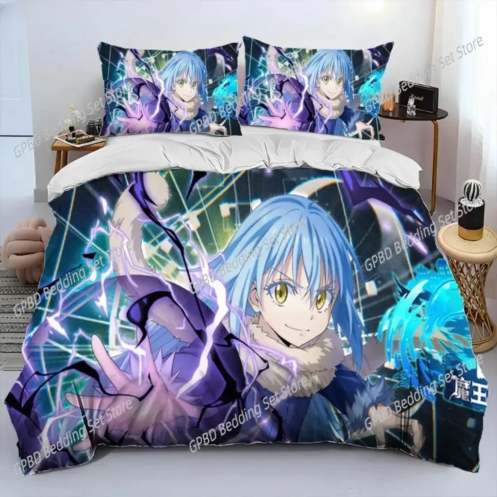 I Got Reincarnated As A Slime Anime Comforter Bedding Set,Duvet Cover Bed Set Quilt Cover Pillowcase,king Queen Size Bedding Set
