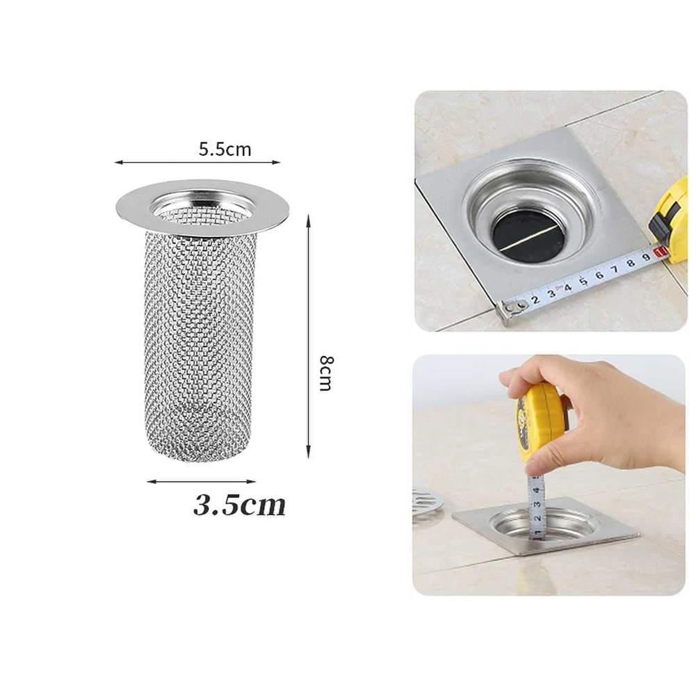 Drainage System Floor Drain Filter 1 Piece Reusable Silver Fine Mesh Hickened Multifunctional 304 Steel Brand New