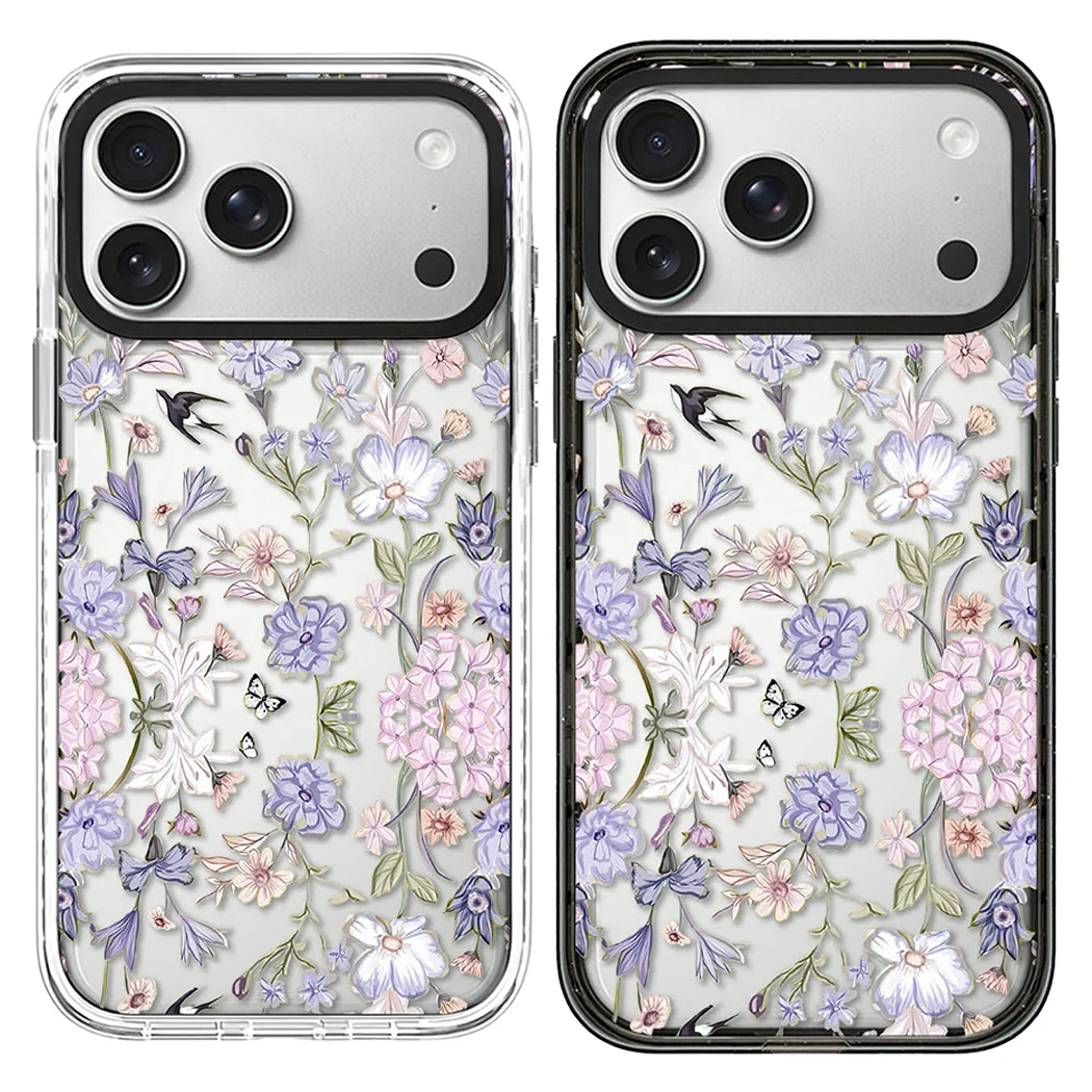 

Pink Swallow Butterfly Flower Black White Border Magnetic Case: Compatible with IPhone 17 16 15 14 13 12 Pro Max 17 Air