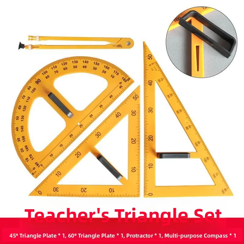 

Large Wooden Teaching Set Square Protractor Compass Teacher Demonstration Tools for Home Sewing DIY Materials And Products