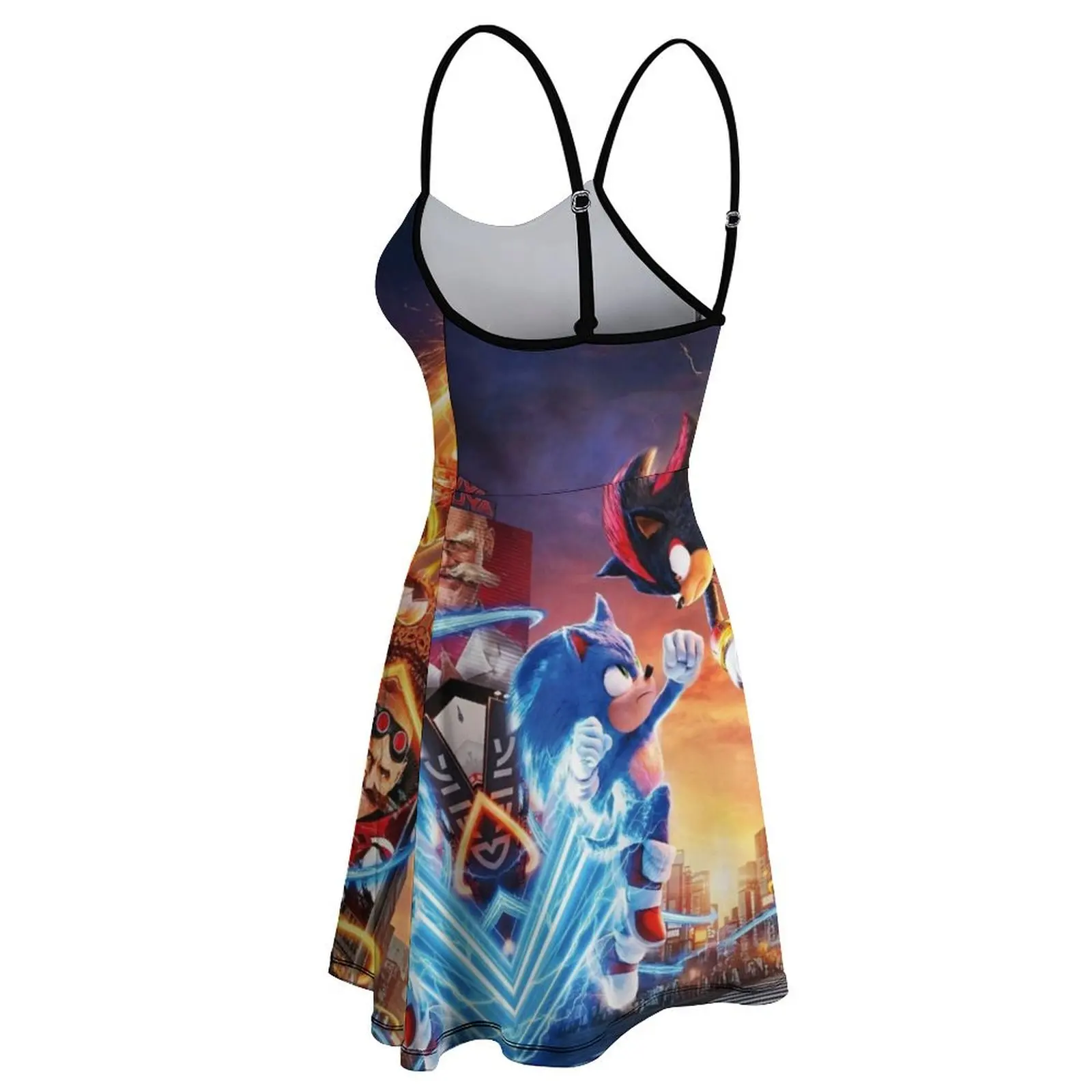 سرعة الطمس الأزرق للصوت القنفذ سونيك El Erizo (282) جرافيك عتيق ملابس نسائية غريبة فستان بكتافة نسائية فكاهة Gr