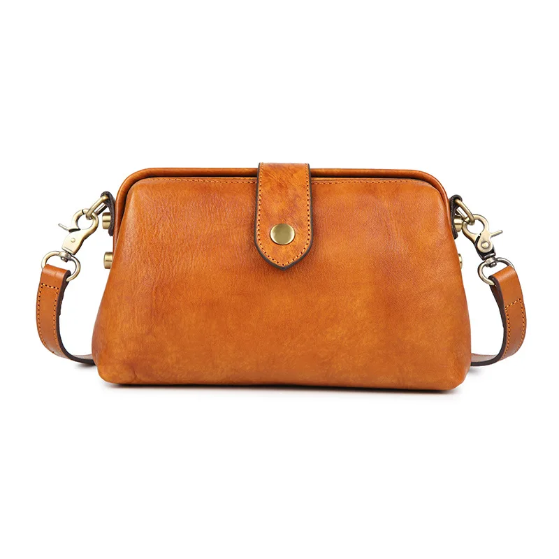 

100% Genuine Leather Crossbody Bag for Women 2025 Luxury Small Shoulder Purse with Buckle Designer Sling & Clutch Bag