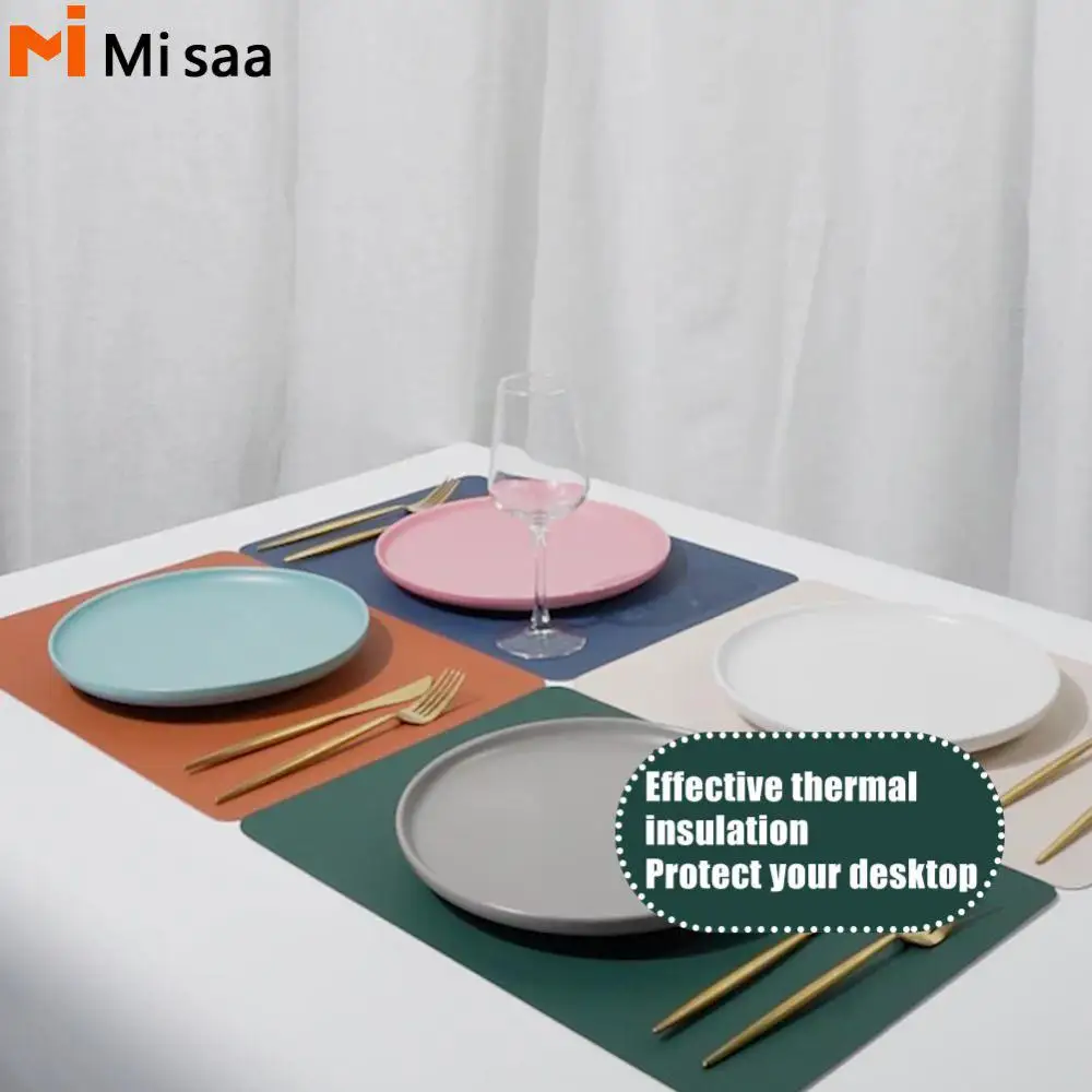 

Insulated Mat Restaurant Western Food Multicolor Optional Nordic Household Tools Eat Mat Home Hotel Leather Kitchen Accessories