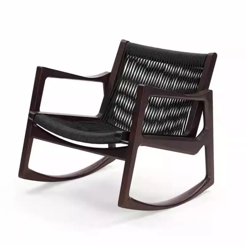 Balcony Rocking Chair Home Solid Wood Designer Living Room Sofa Rocking Chair