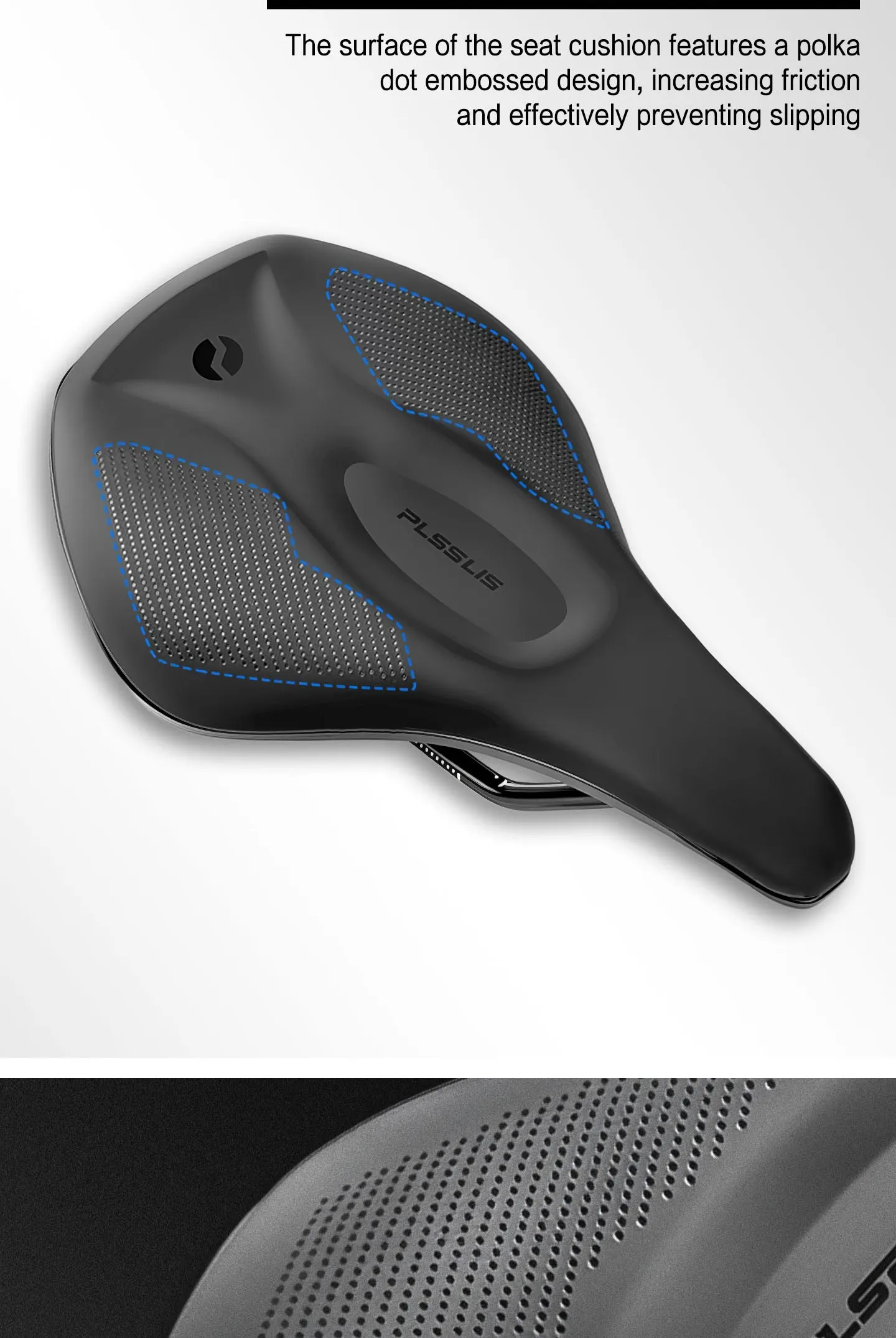 Plselis Mountainbike-Sattel, Fahrradkissen, weich und bequem, wasserdicht, speziell für Mountainbikes. – Detail 6