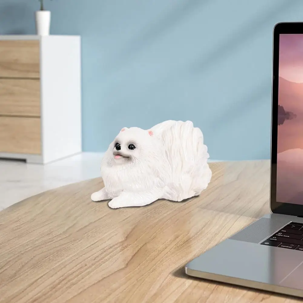Stable Pet Figurine Home Decor Figurine Realistic Pomeranian Dog Figurines Miniature Pet Statues for Desktop Ornament for Dog
