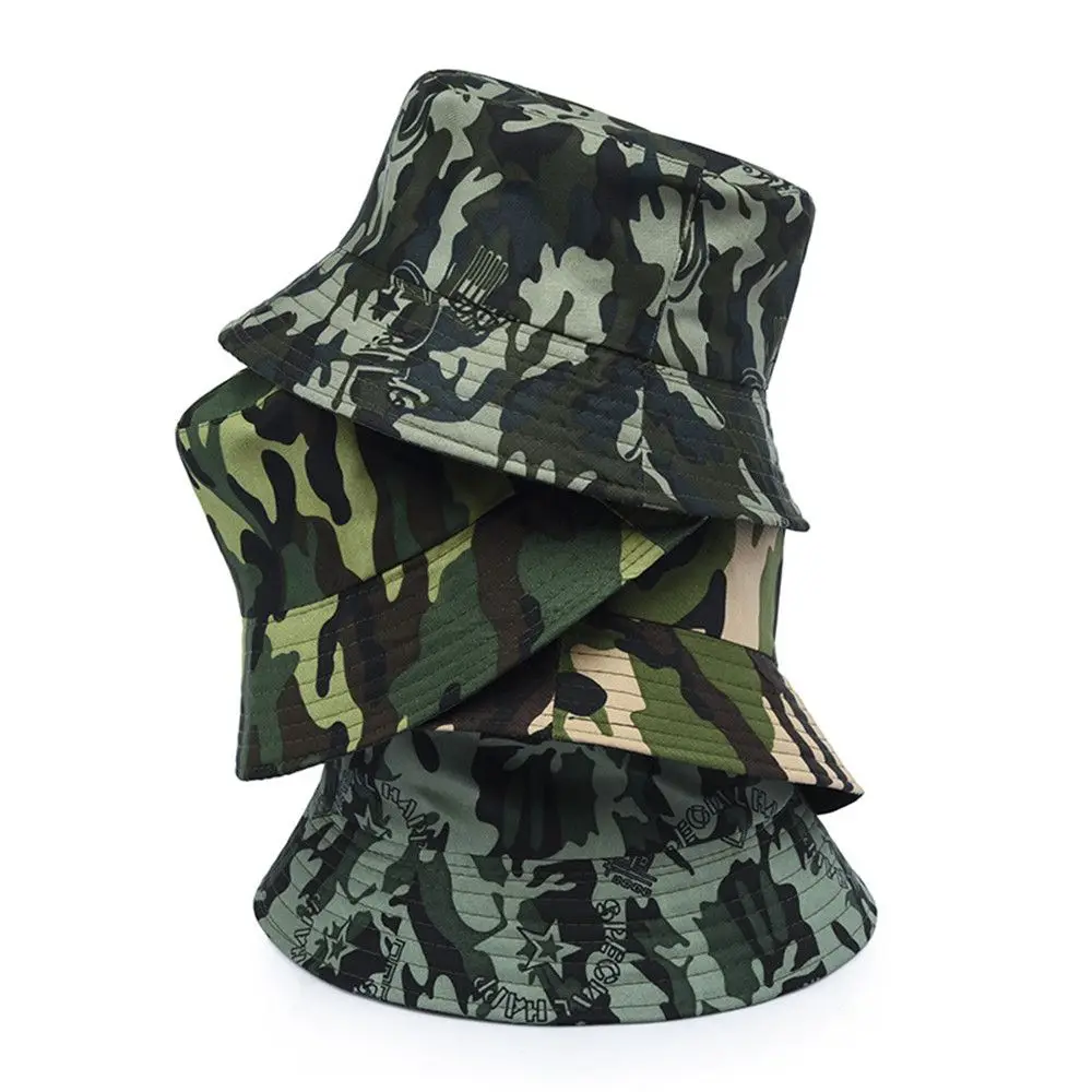 Men Women Wide Brim Anti-UV Bucket Hat Sun Hat Fisherman Cap Beach Cap