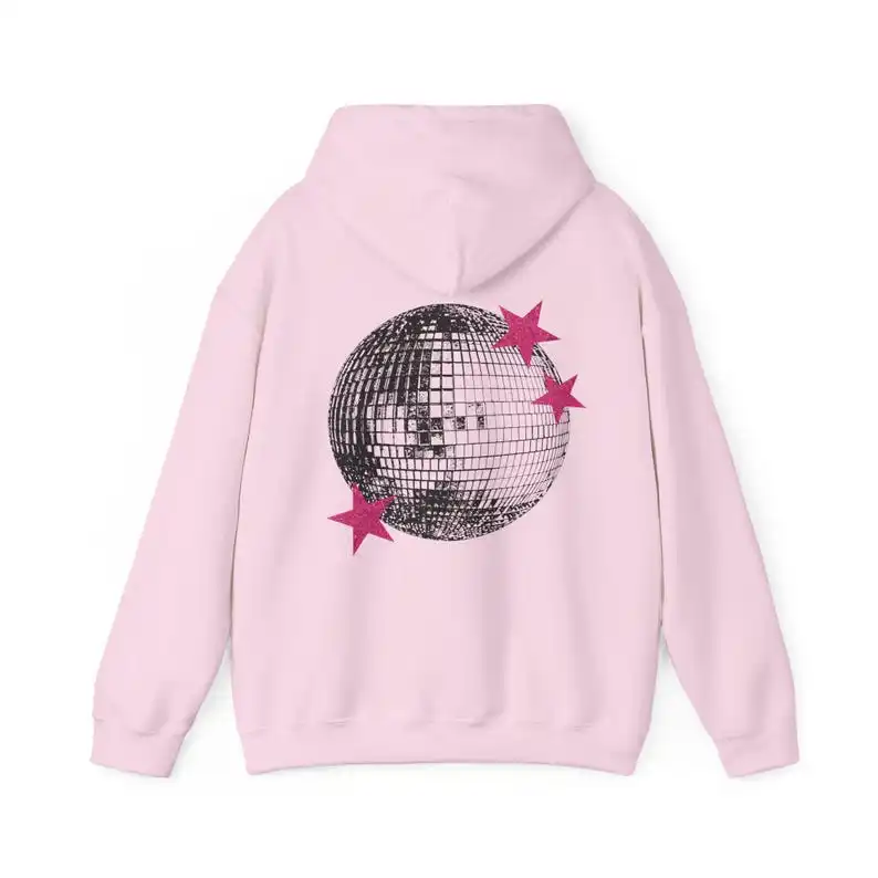 Bola de discoteca mirrorball manter quente moletom estrelas rosa manga longa pulôver personalizado correspondência hoodies streetwear presentes para ela