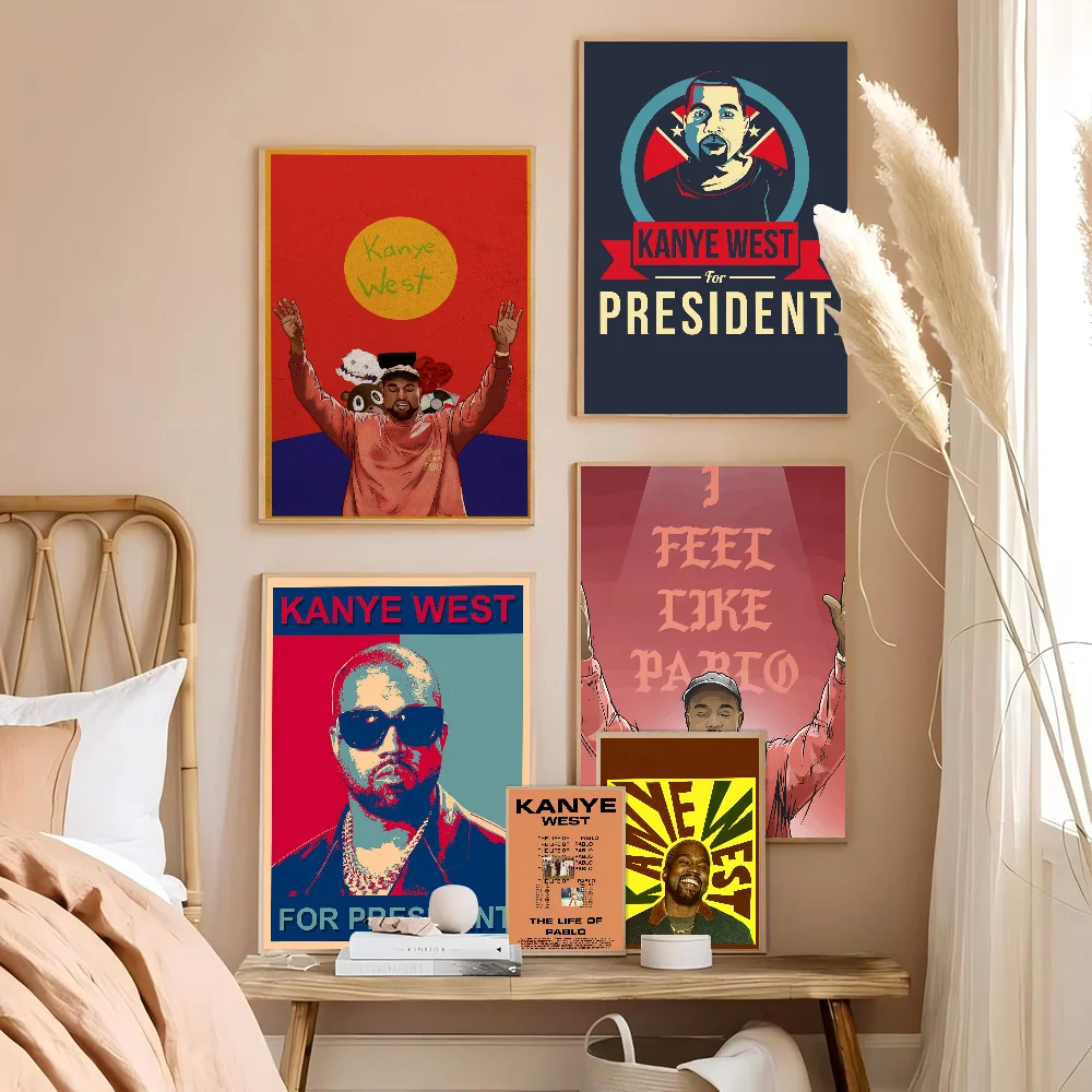 البوب مغني الراب كاني ويست سلسلة أنيمي الملصقات لزجة يتوهم الجدار ملصق لغرفة المعيشة زخارف للحانات ديكور جدار الغرفة