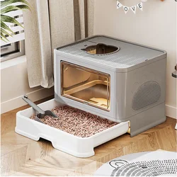 Fully Enclosed Sandbox Cat Enlarged And Widened Cat Toilet Convenient Drawer Cat Litter Tray Isolate Odor Pet Toilet