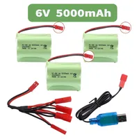NI-MH 6V 5000mAh Battery  For RC Cars Robots Tanks Gun rc Boats parts With JST Plug AA 2400mah 6v NiMH Rechargeable Battery Pack