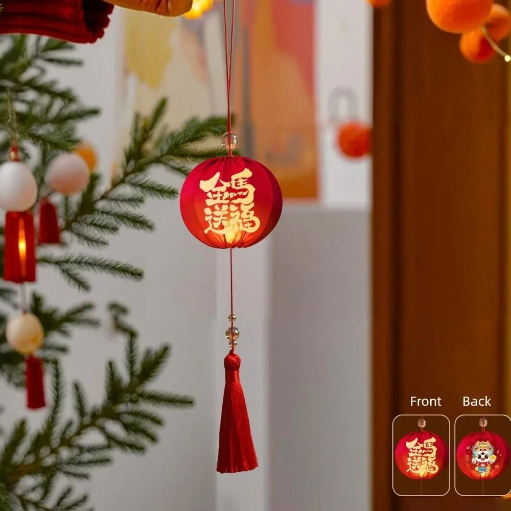 

Chinese Traditional Lantern Decorations Spring Festival Reusable Red Lantern Party Favors Stretch Fabric New Year Pendant