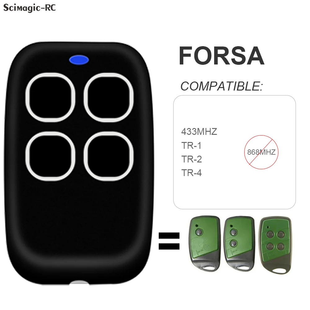 

FORSA TR1 TR2 TR4 Garage Door Remote Control 433.92MHz Rolling Code Forsa Command Transmitter Keychain