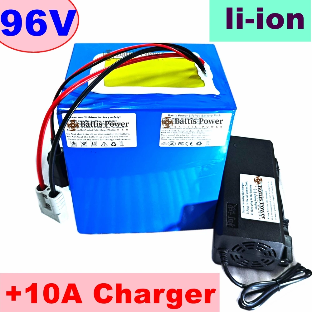 96v 120ah Lithium Ion Battery Li Ion Bluetooth BMS APP For 5000W Motor Robot Scooter Bike Motorcycle AGV Bike + 10A Charger