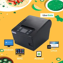 HSPOS 80mm MQTT Cloud POS Thermal Receipt Printer Ubereat Doordas250mm/s Printing Speed ESC/POS for Wins Linux Android and IOS