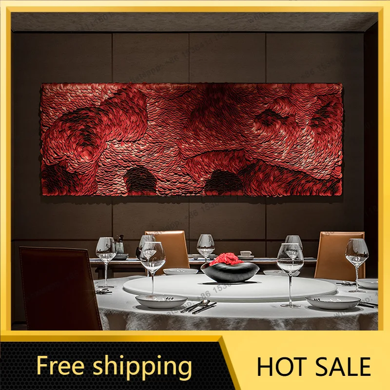 LJY new Chinese living room decorative painting high-end dining room background wall