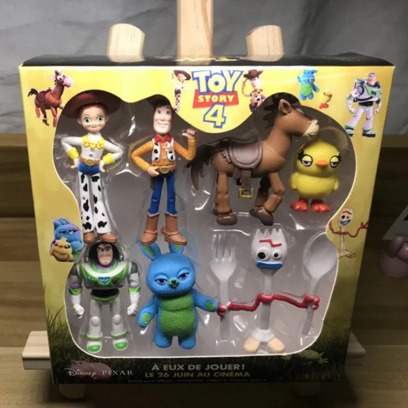 2023 New Toy Story 7pcs Action Figure Toys Woody Jessie Buzz Lightyear Forky Pig Bear Figura Model Figurine Set Doll Gifts Toy