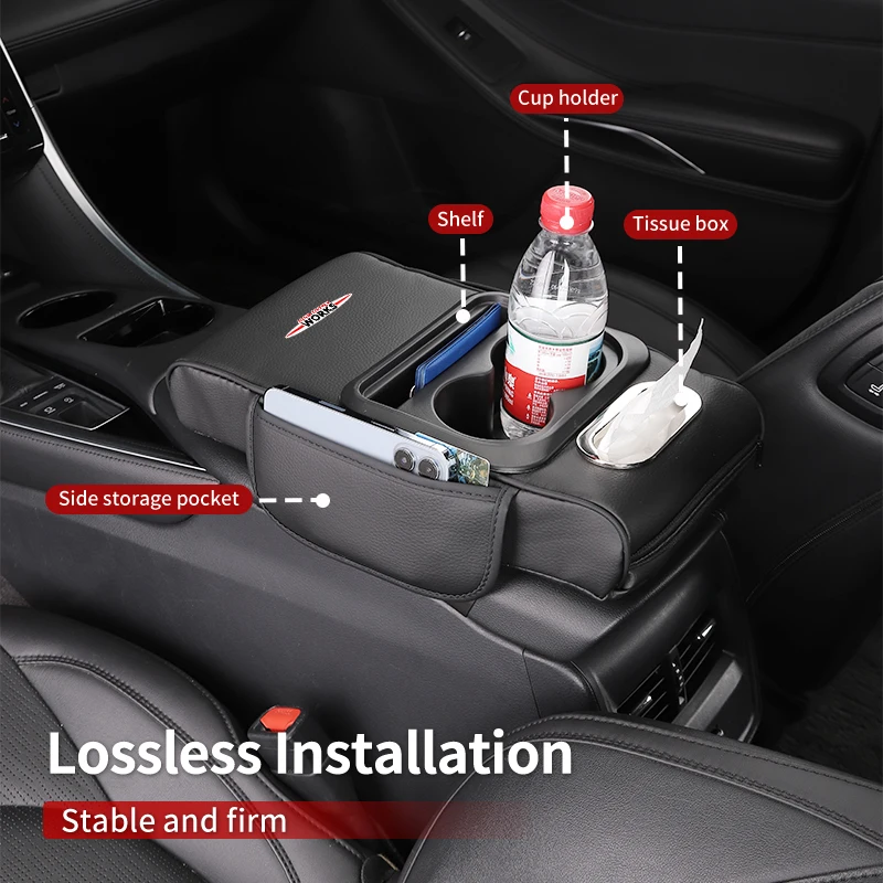 Car Armrest Box Cushion Console Storage Box Elbow Rest Pad Accessories For MINI WORKS Cooper F55 F56 R60 R59 R58 R57 R56 R55 R53 3