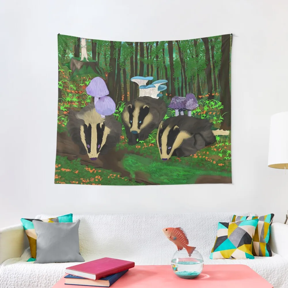 Boulder Grove Parish Badgers & Friend Tapestry Bathroom Decor Bedrooms Decor Aesthetic Room Decors Tapestry