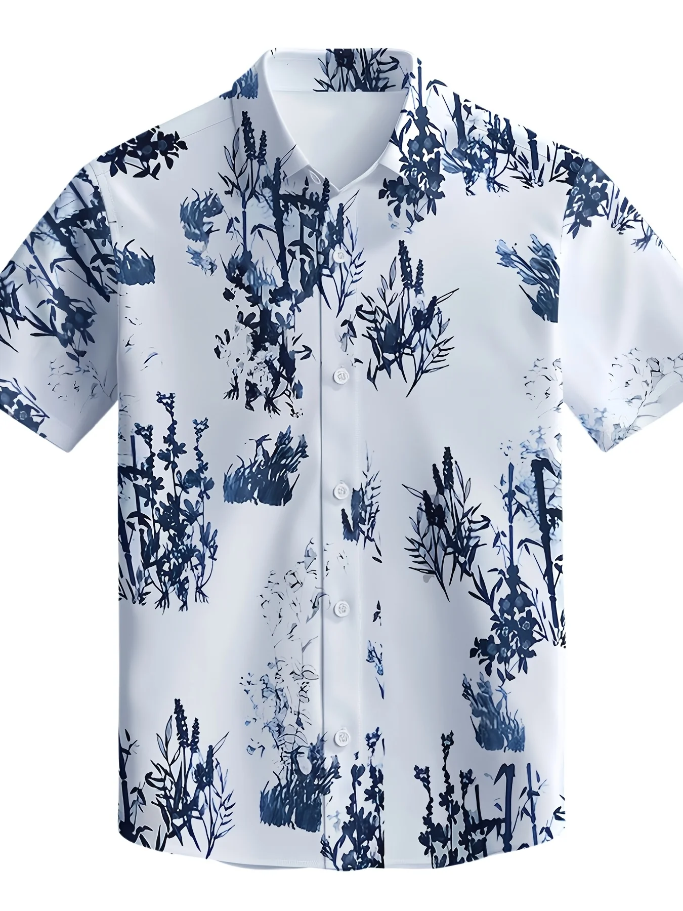 

2026Men's Stylish Casual Short-Sleeve Hawaiian Shirt Summer New Tropical Floral Pattern Printed Comfortable Breathable Polyester