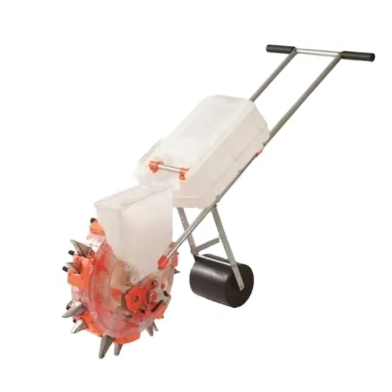 Double disc 7 nozzle sowing and fertilization agricultural hand push corn planter with fertilization manual peanut planter