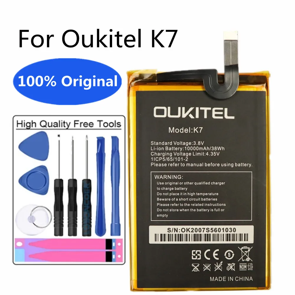 

100% Original 10000mAh K7 Phone Battery For Oukitel K7 K 7 Replacement Batteries High Quality Back Up Bateria + Free Tools